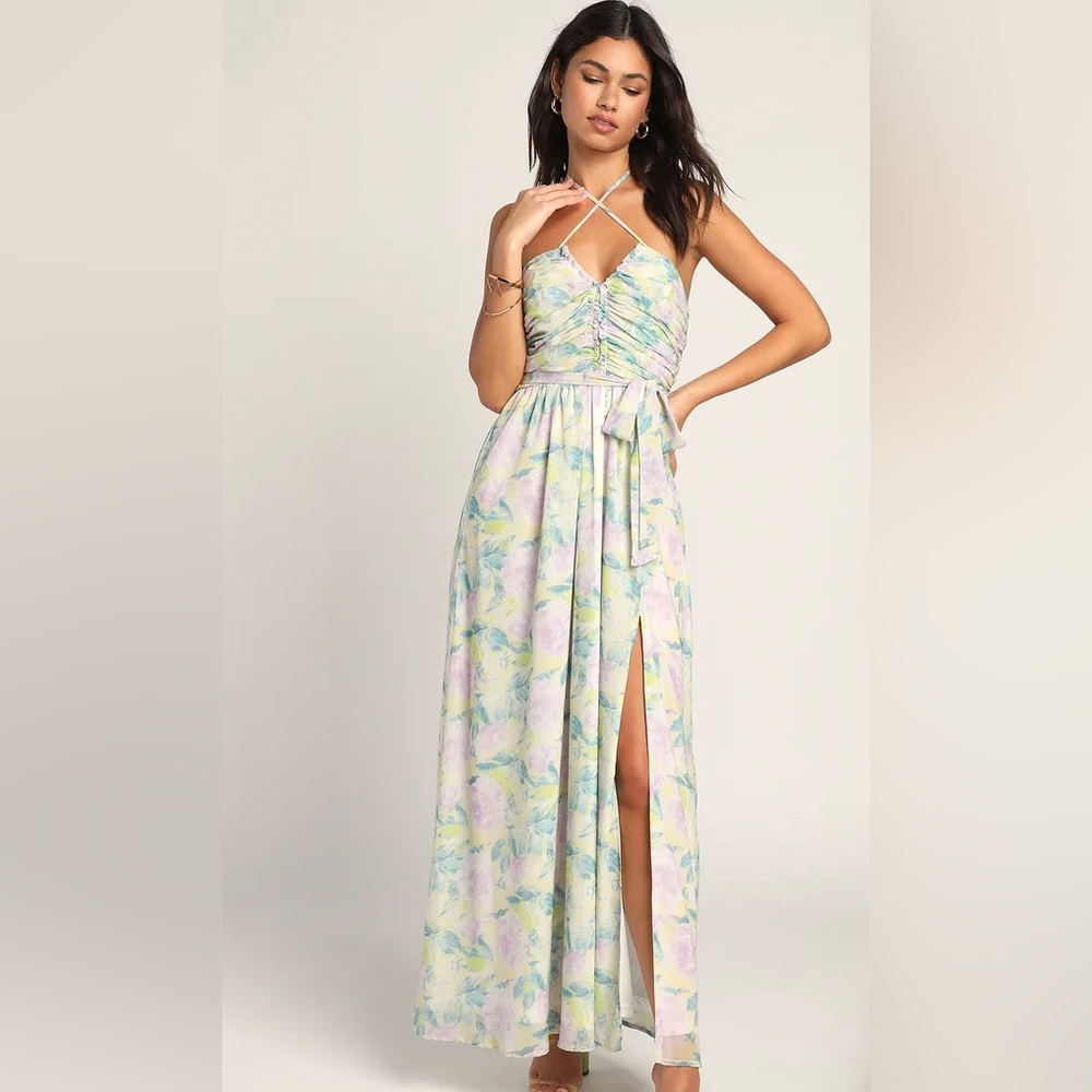 Lulus floral dress effortlessly abloom dress